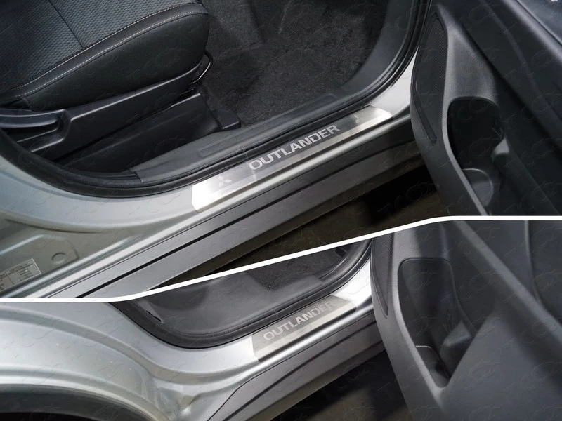 Накладки на пороги шлифованный лист 4 шт. для Mitsubishi Outlander III Рестайлинг 3