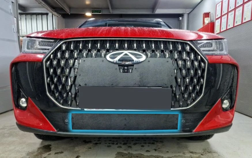 Зимняя заглушка радиатора на стяжке низ для Chery Tiggo 7L I