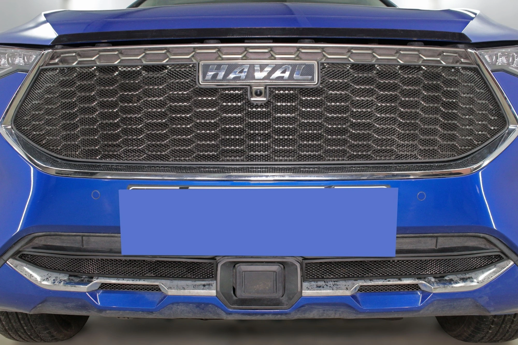 Комплект сеток black верх и низ 2 части с датчиком ACC для Haval F7x I