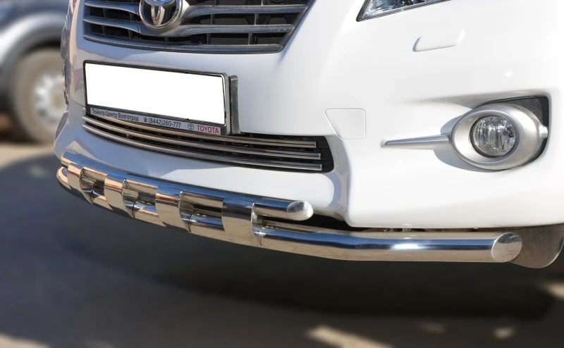 Защита переднего бампера двойная с перемычками d60/42 мм для Toyota RAV4 III (XA30) Рестайлинг  Юко TRAV.10.75