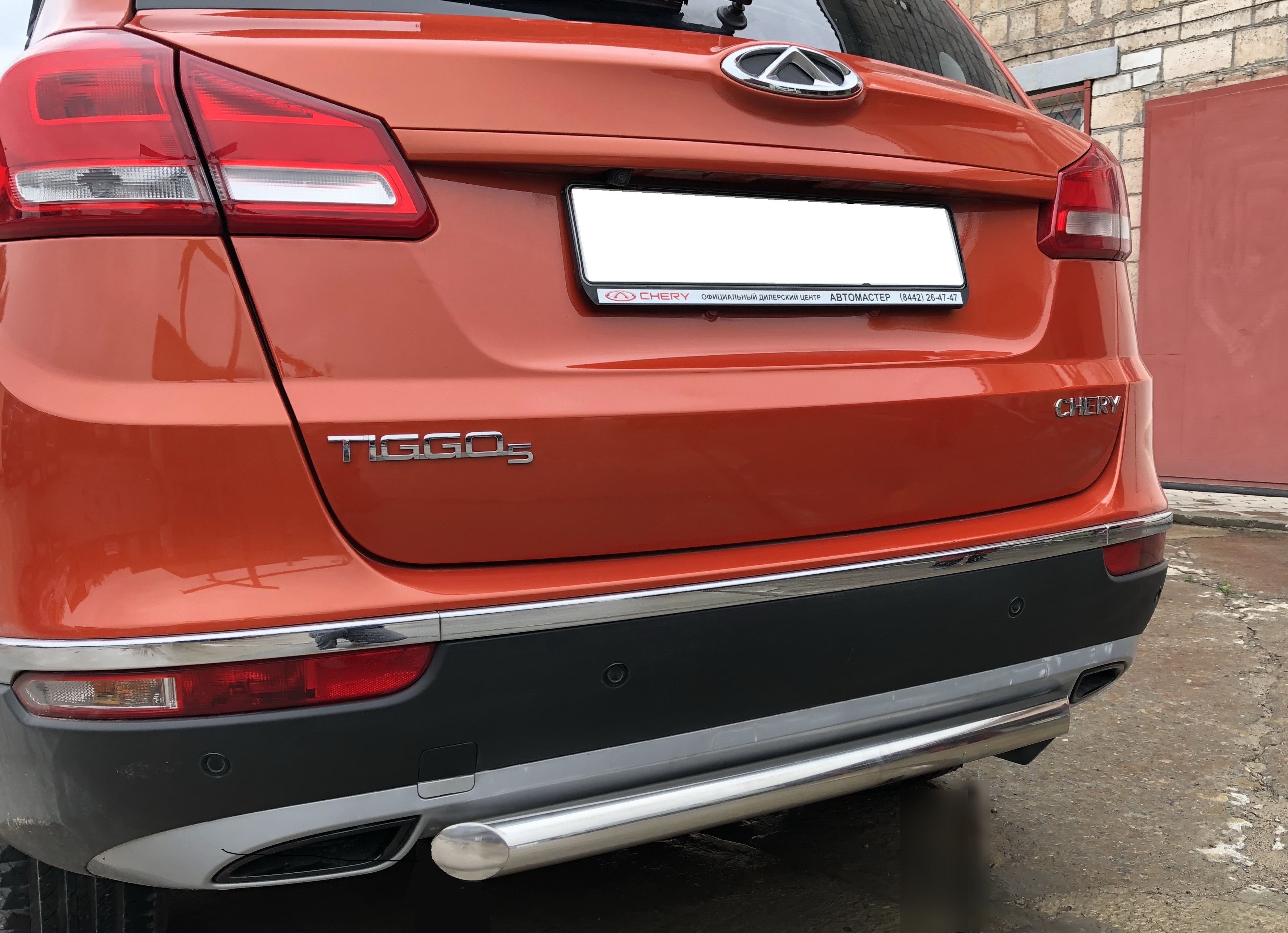 Защита заднего бампера d60 мм для Chery Tiggo 5 I Рестайлинг