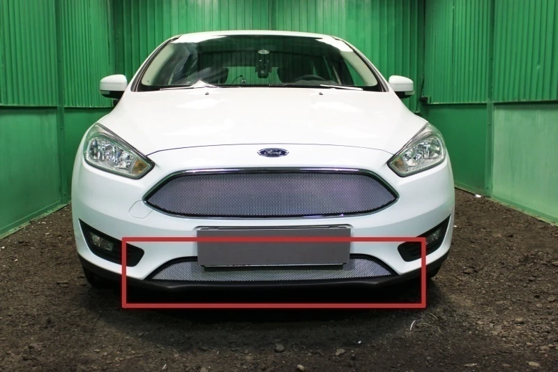 Защитная сетка радиатора низ для Ford Focus III Рестайлинг Хром Стрелка 11 FFOCIII14.bot.chrome