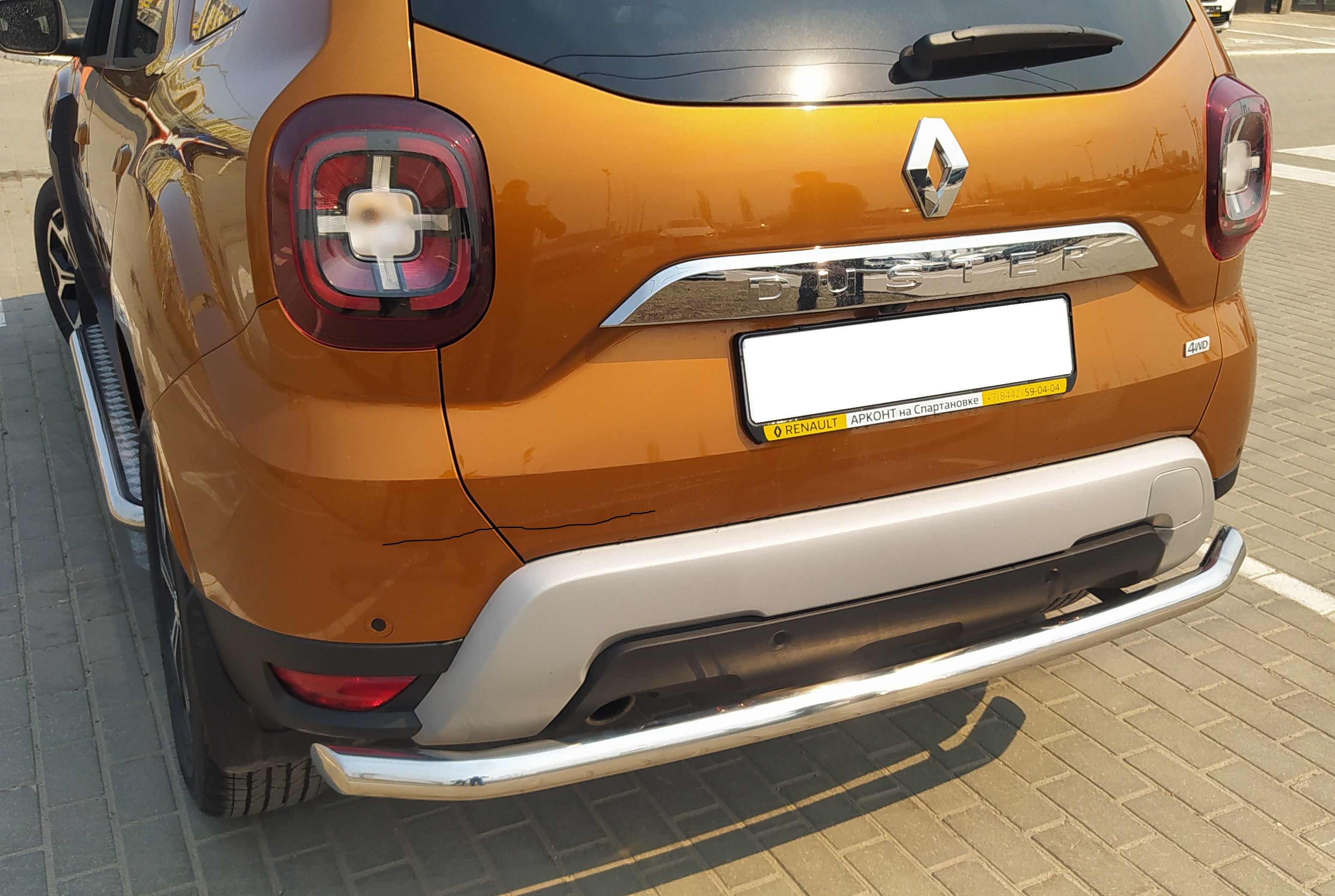 Защита заднего бампера d60 мм для Renault Duster II