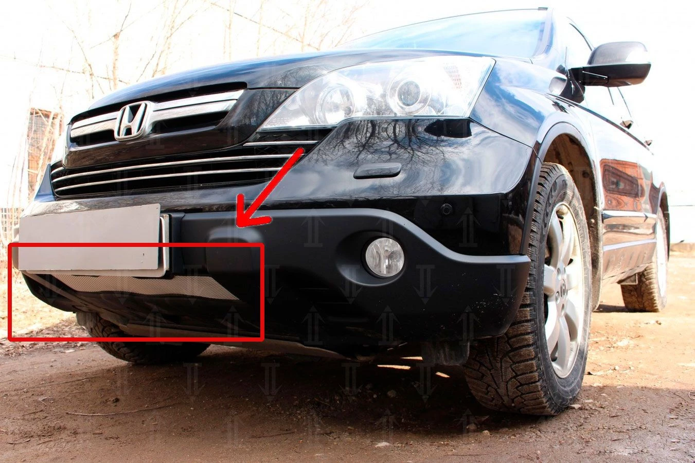 Защитная сетка радиатора для Honda CR-V III Хром