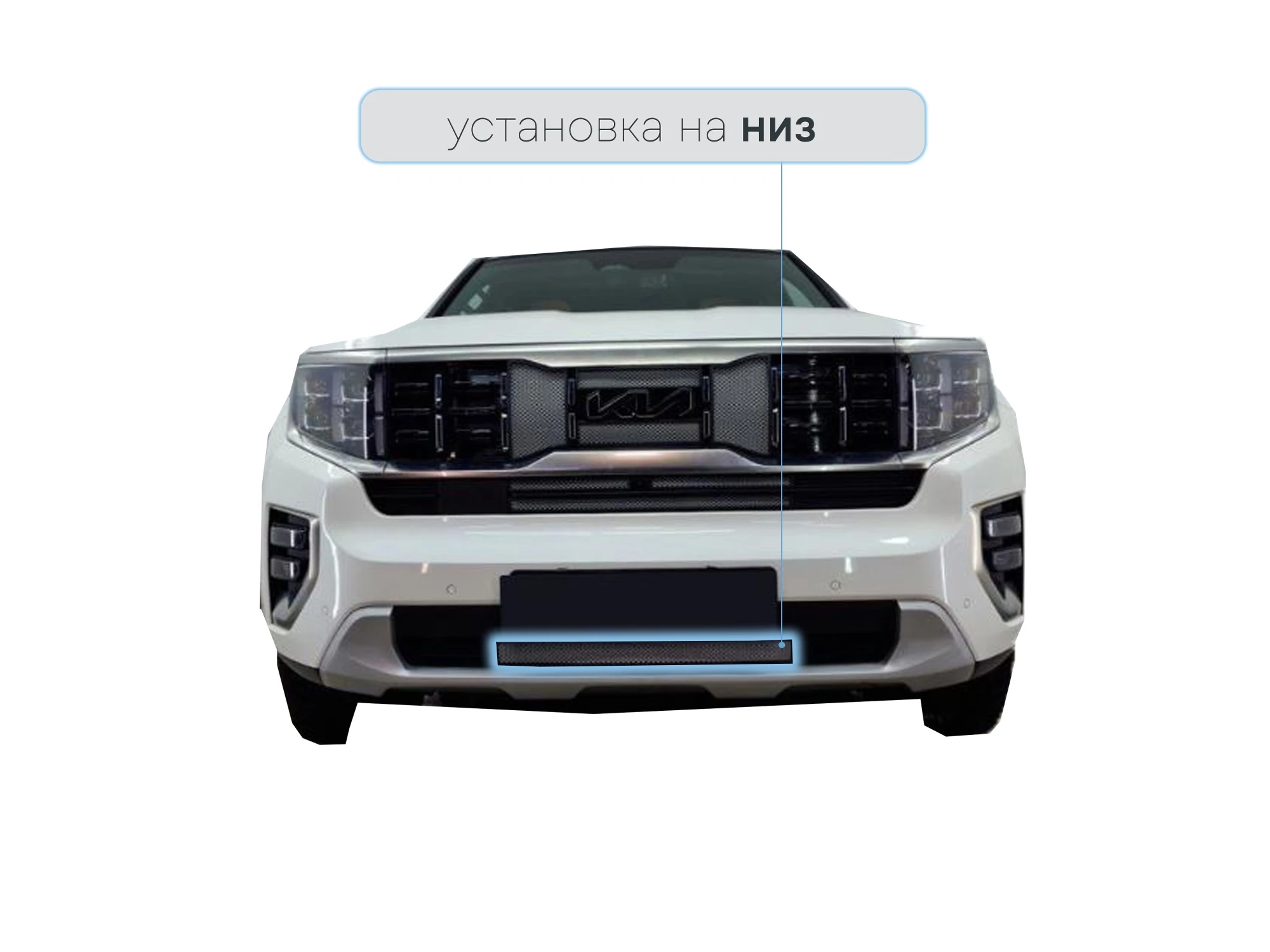 Защитная сетка радиатора низ для Kia Mohave I Рестайлинг 2