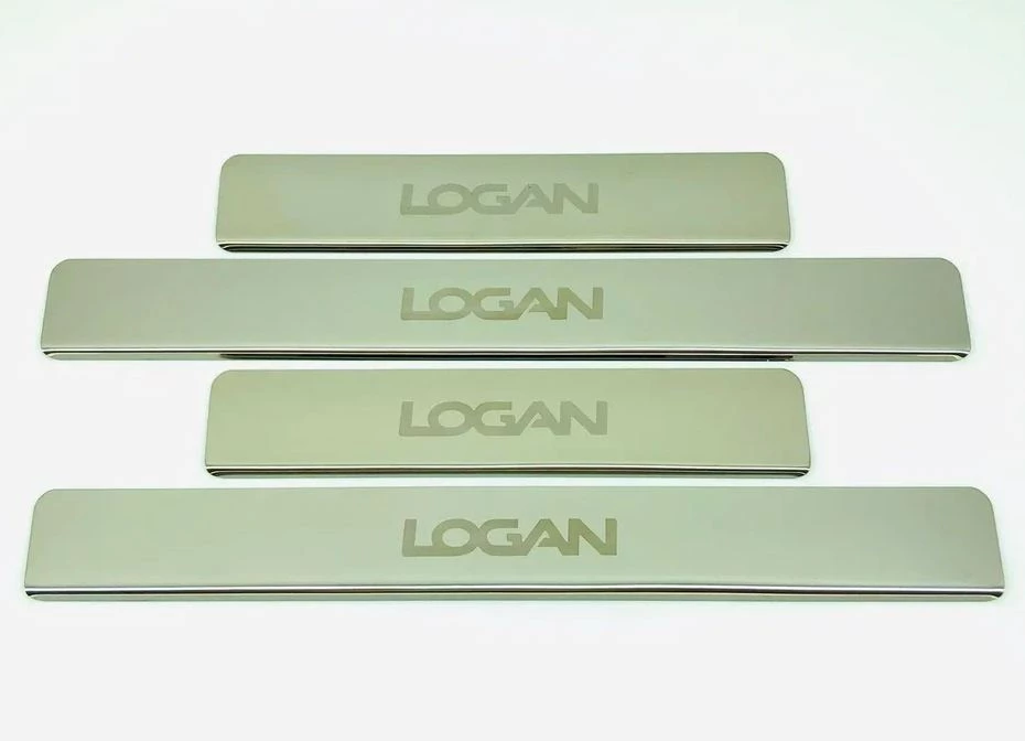 Накладки на пороги из нержавеющей стали 4шт. для Renault Logan II