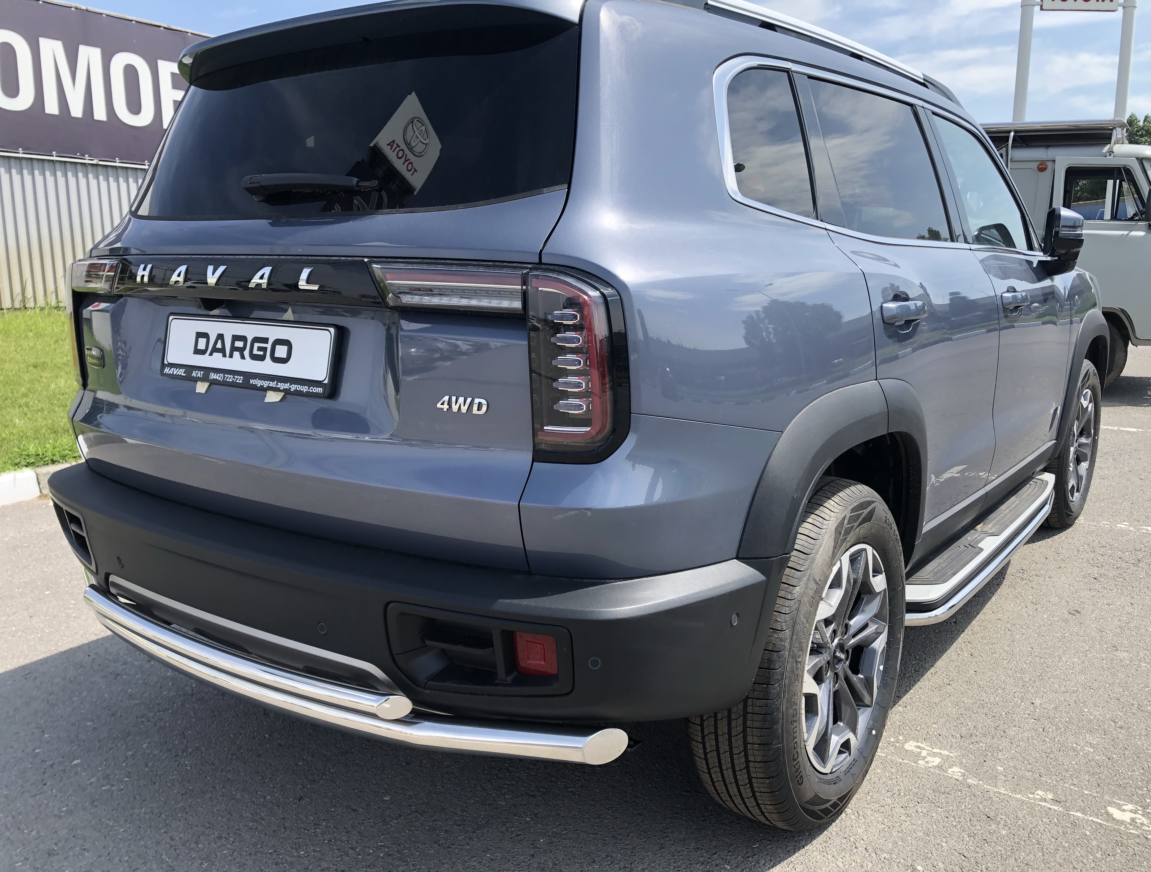 Защита заднего бампера двойная d60/42 мм для Haval Dargo