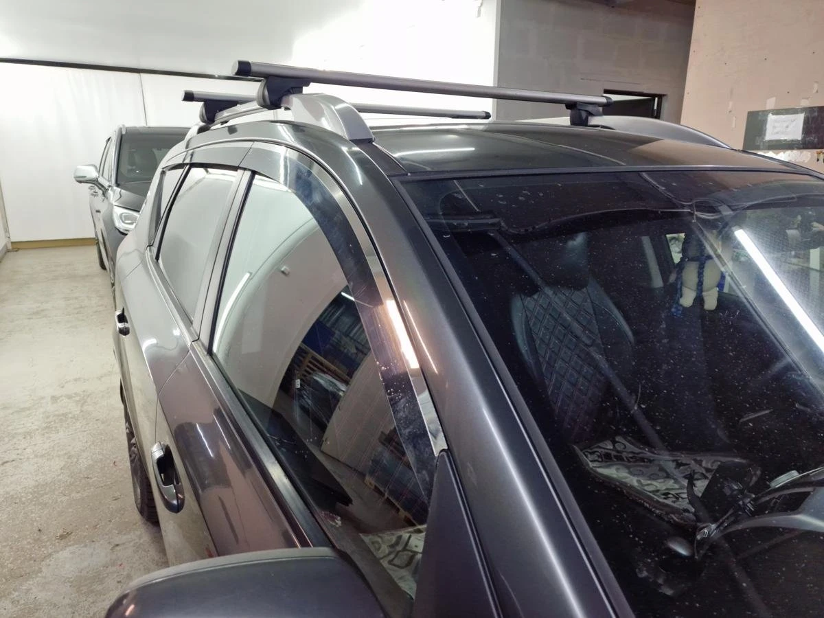 Дефлекторы окон 2D с хром накладками 6 шт. под наклоном для Kia Ceed I Рестайлинг