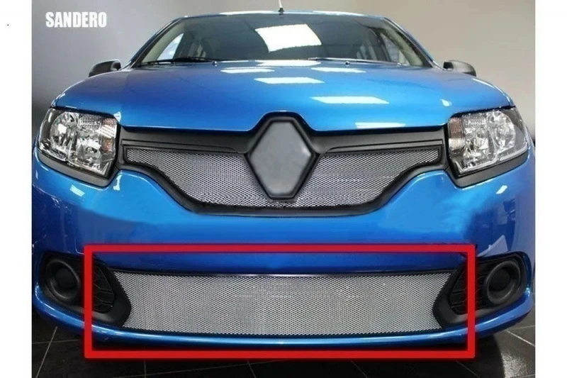 Защитная сетка радиатора низ для Renault Sandero II Хром Стрелка 11 RSAN14.bot.chrome