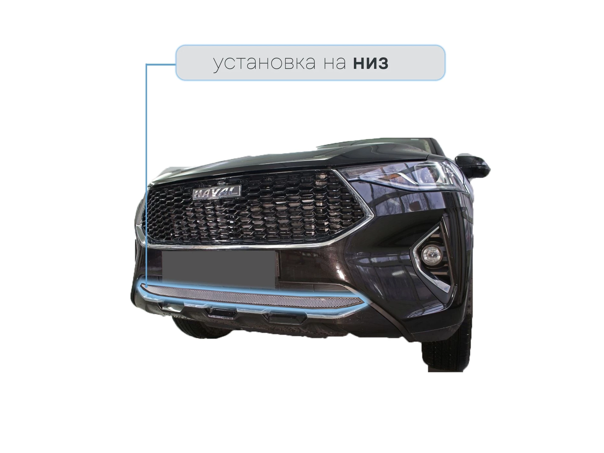 Защитная сетка радиатора низ для Haval F7 I