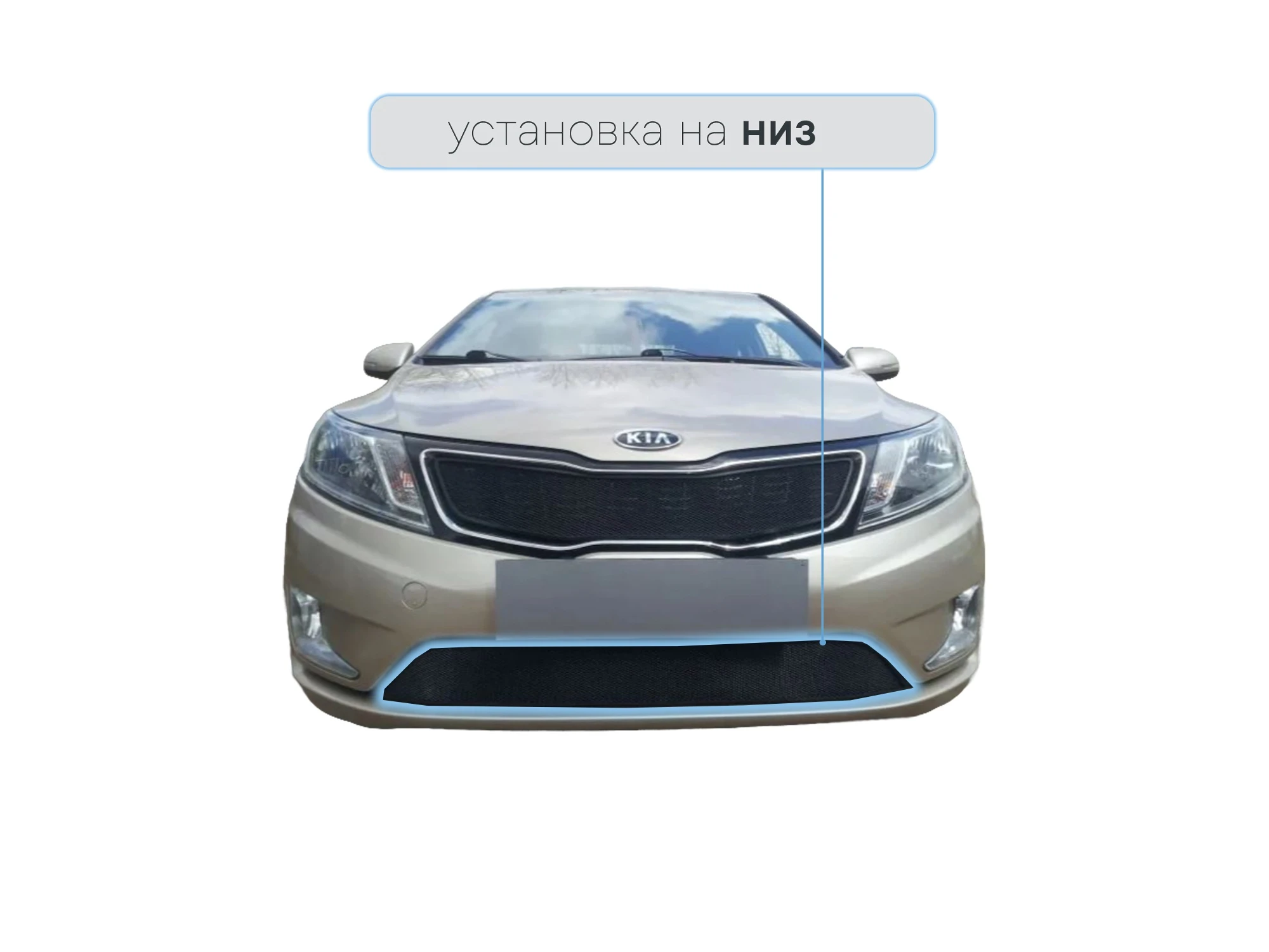 Защитная сетка радиатора низ для Kia Rio III