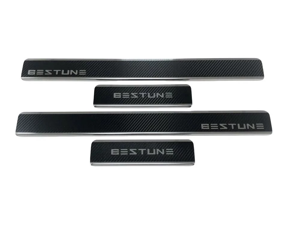 Накладки на пороги нержавеющая сталь под карбон 4шт. для FAW Bestune T55