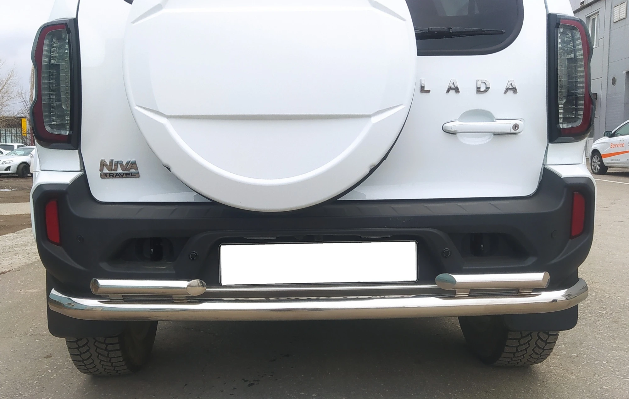 Защита заднего бампера двойная d60/42 мм для LADA (ВАЗ) Niva I Рестайлинг (Travel)  Юко NVT.21.16