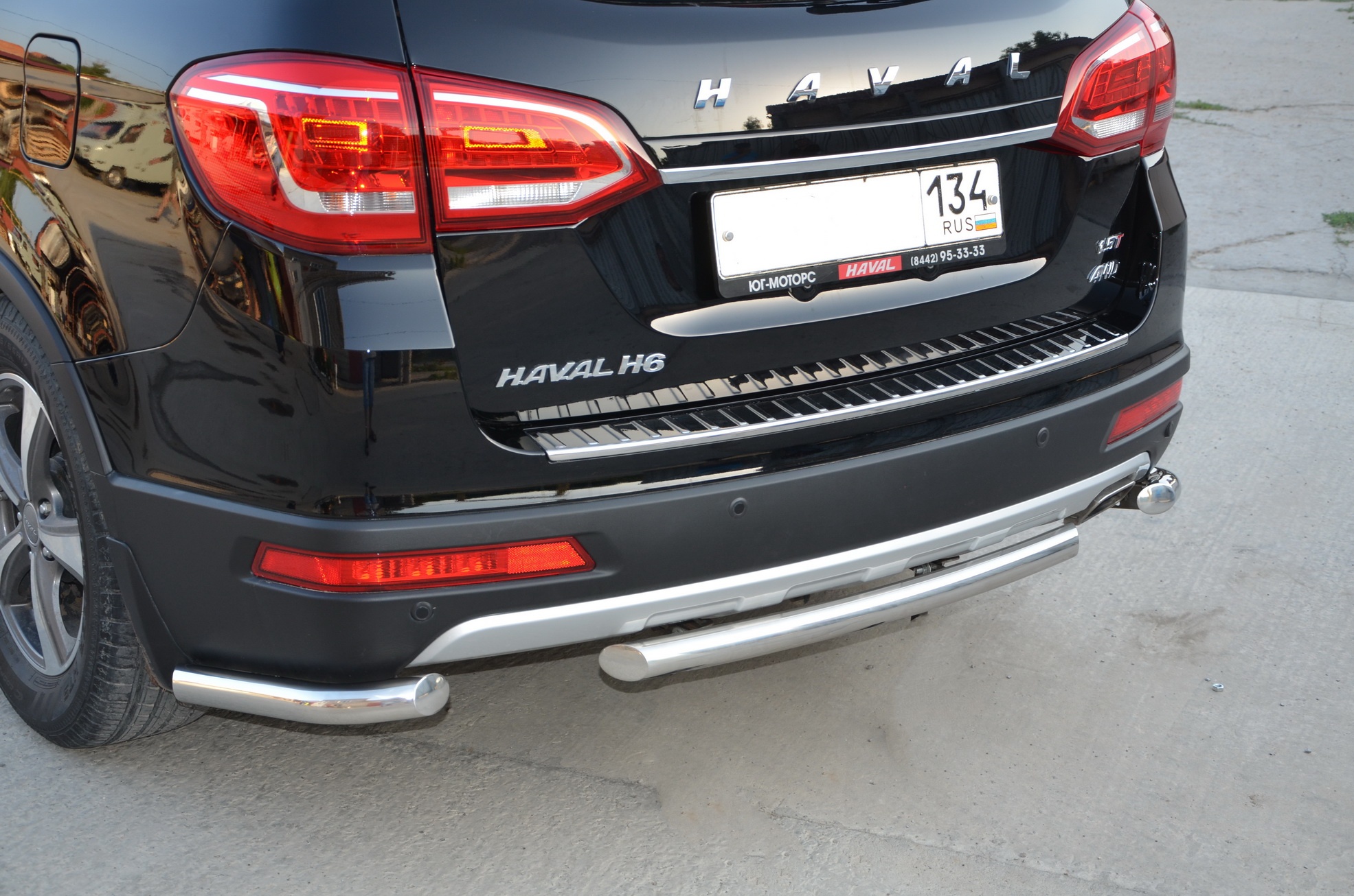 Защита заднего бампера угловая d53 мм для Haval H6