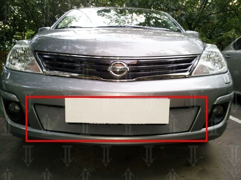 Защитная сетка радиатора для Nissan Tiida I Рестайлинг Хром Стрелка 11 NTID.chrome