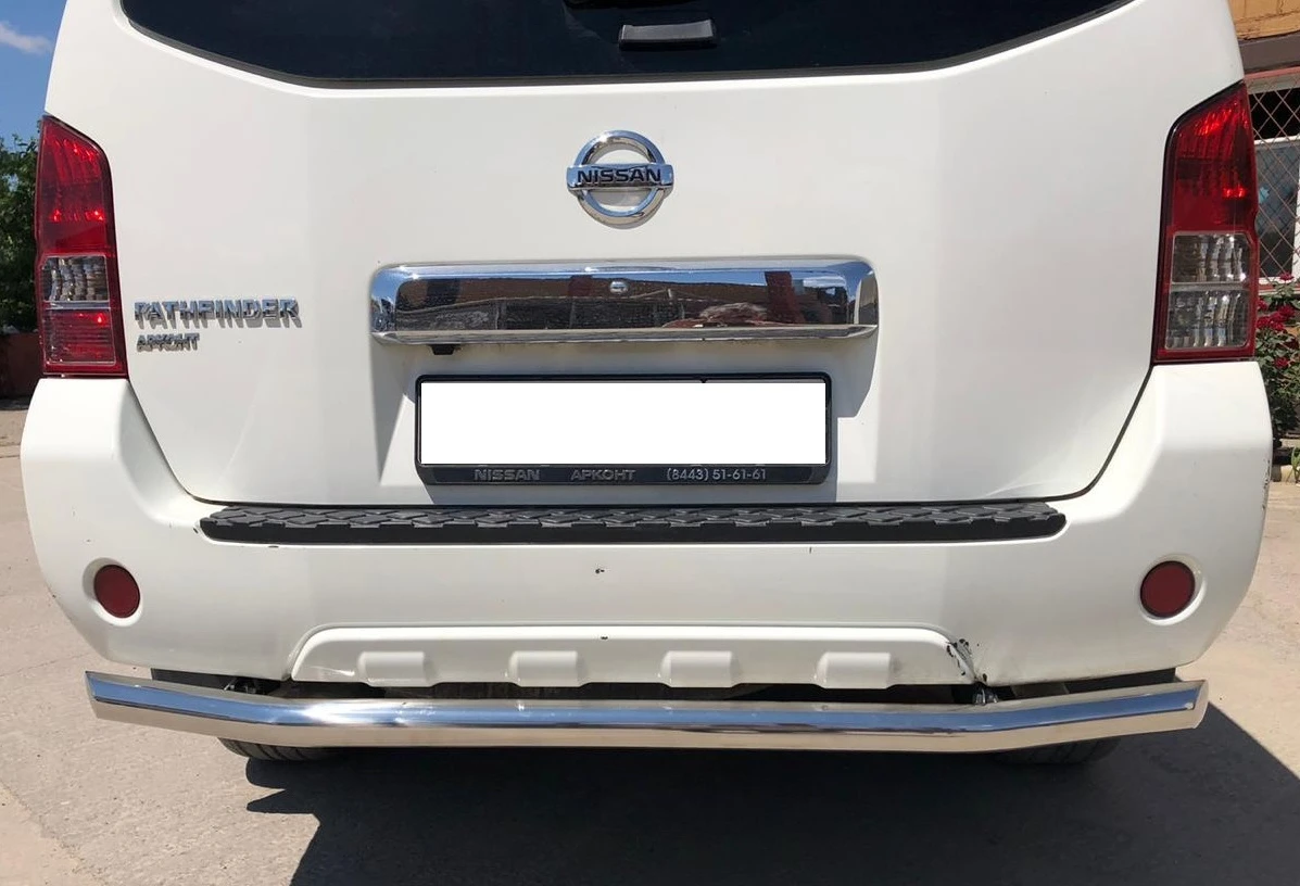 Защита заднего бампера d60 мм для Nissan Pathfinder III  Юко NPF.04.11