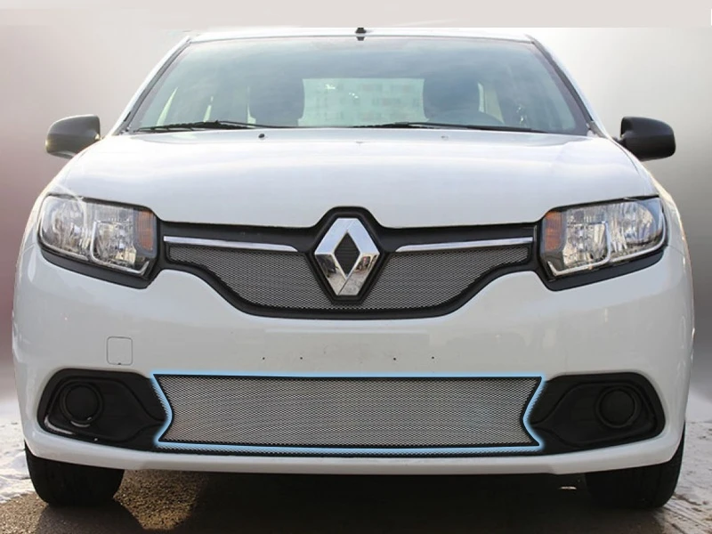 Защитная сетка радиатора низ для Renault Logan II Хром Стрелка 11 RLOG14.bot.chrome