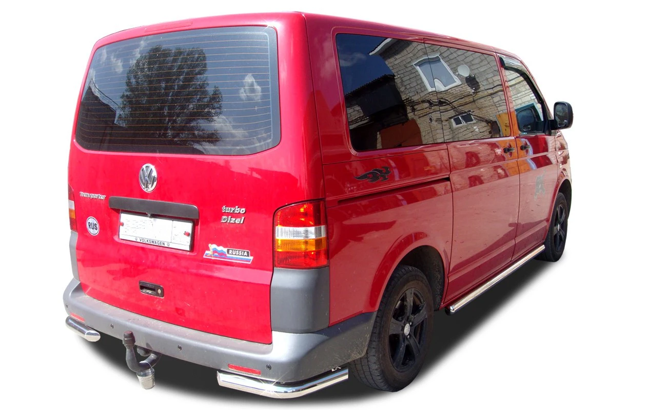 Защита заднего бампера угловая d60 мм для Volkswagen Multivan T5  Юко VWTM.03.18