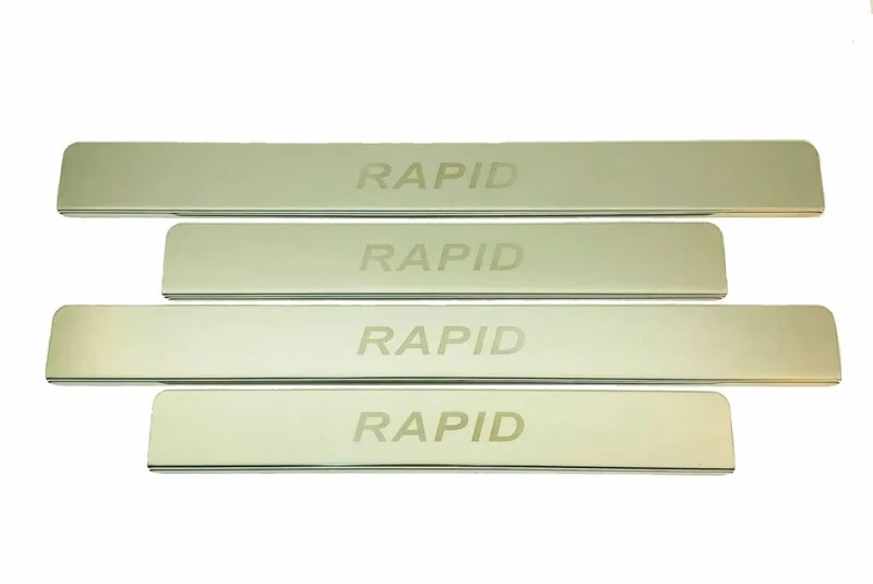 Накладки на пороги из нержавеющей стали 4шт. для Skoda Rapid II  INOX INOX.SKO.RAP.2012.ST