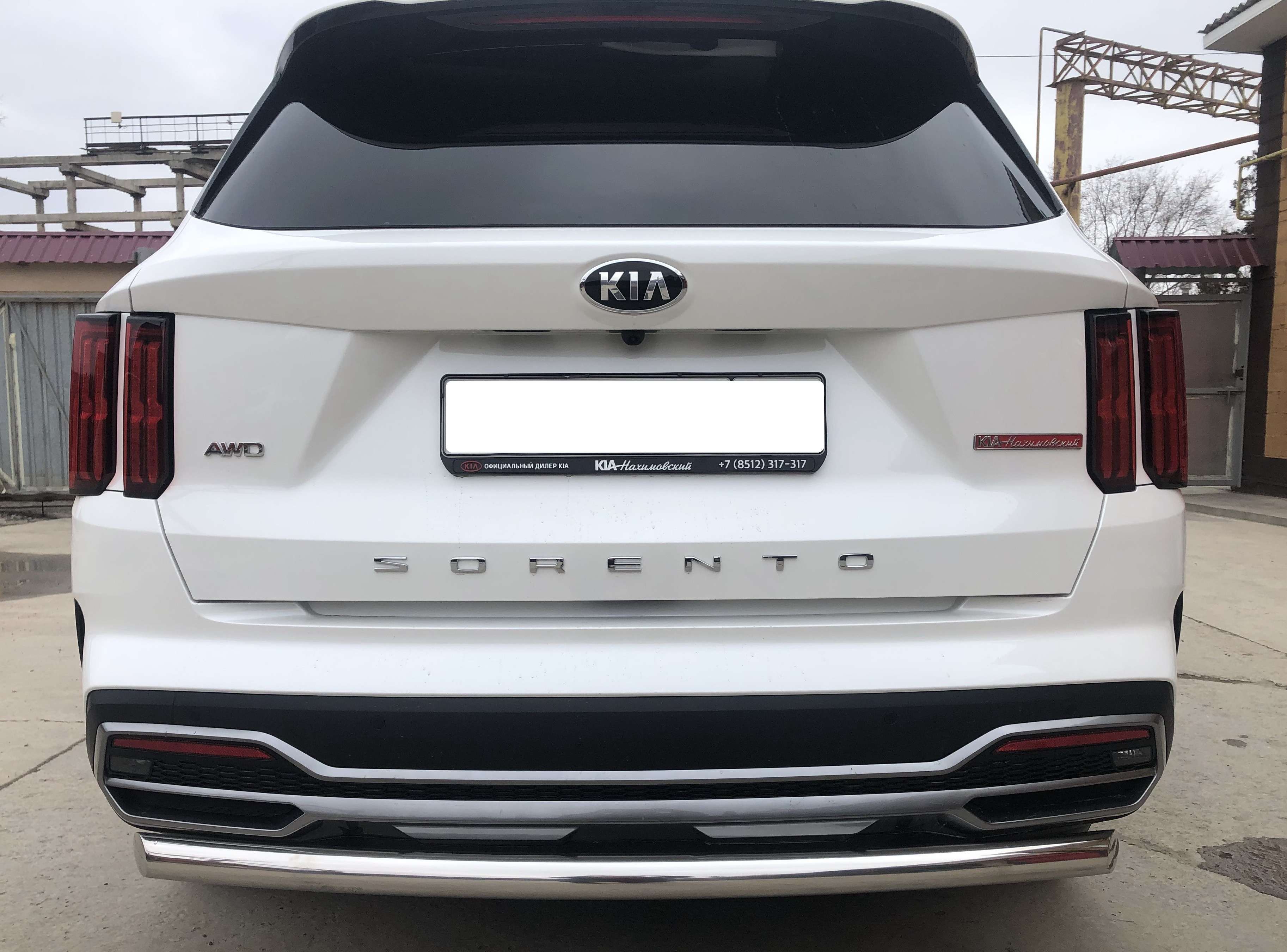 Защита заднего бампера d60 мм для Kia Sorento IV