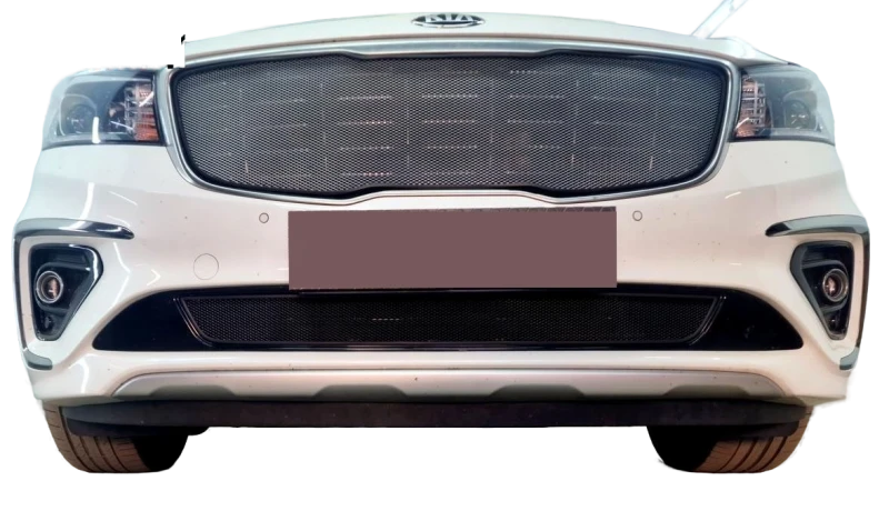 Комплект сеток black верх и низ (Luxary) для Kia Carnival (YP) III Рестайлинг Черный Стрелка 11 KCAR.top.black-KCAR.bot2.black