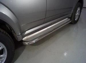 Пороги с площадкой (нерж. лист) 75х42 мм для Haval H5 I