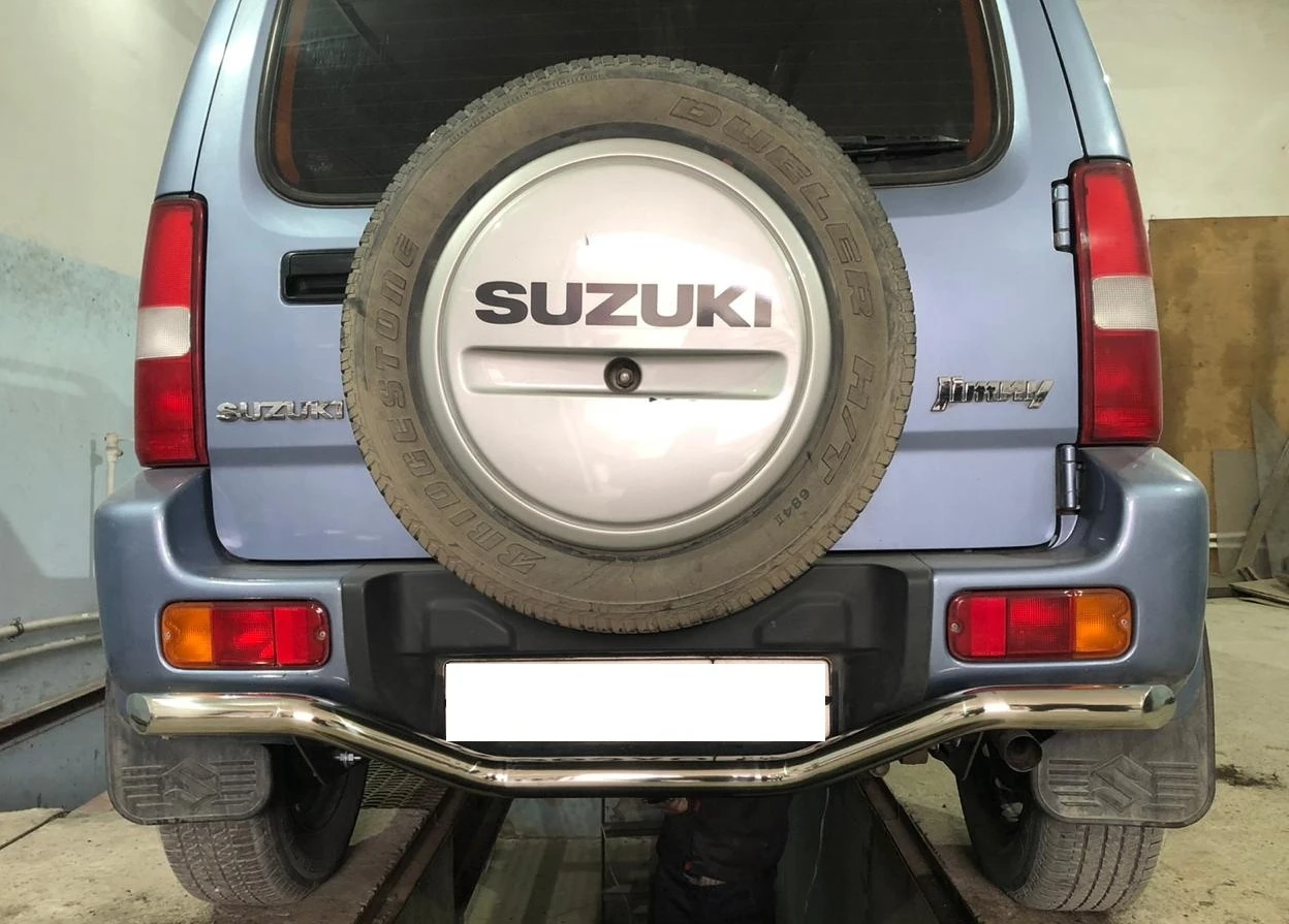 Защита заднего бампера волна d60 мм для Suzuki Jimny III Рестайлинг 2  Юко SJM.12.11