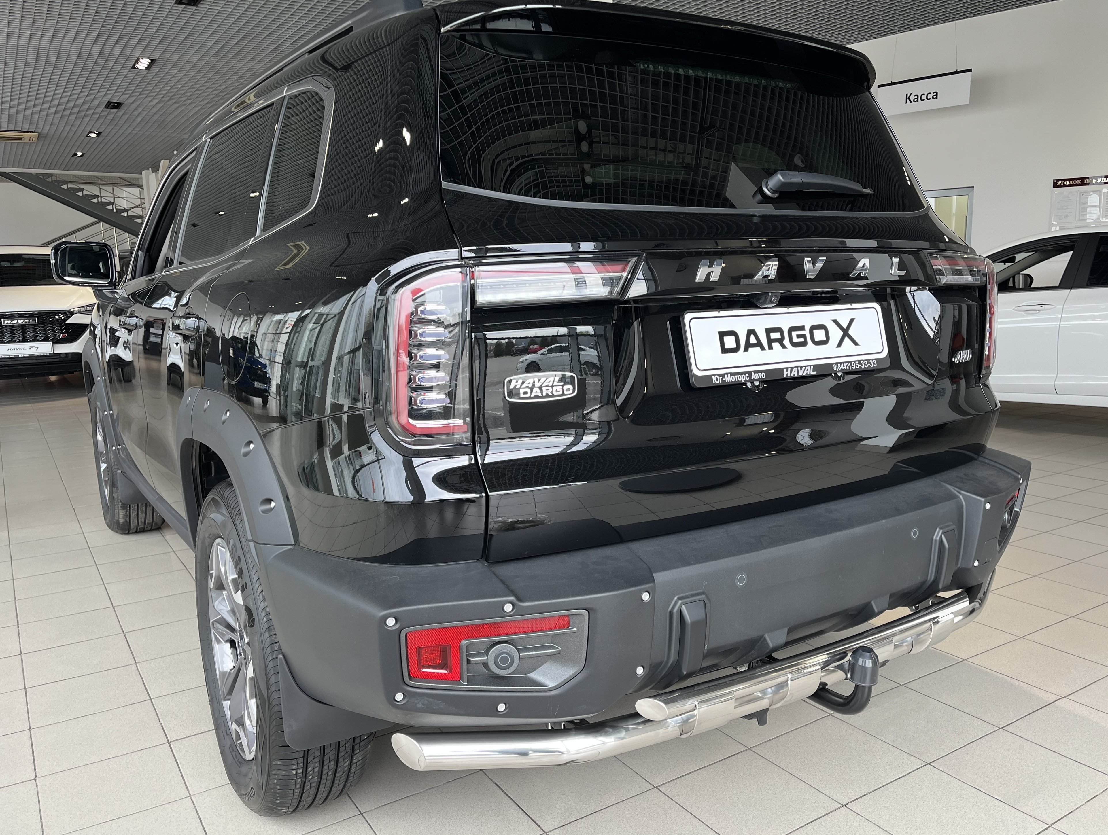 Защита заднего бампера двойная с перемычками d60/42 мм для Haval Dargo