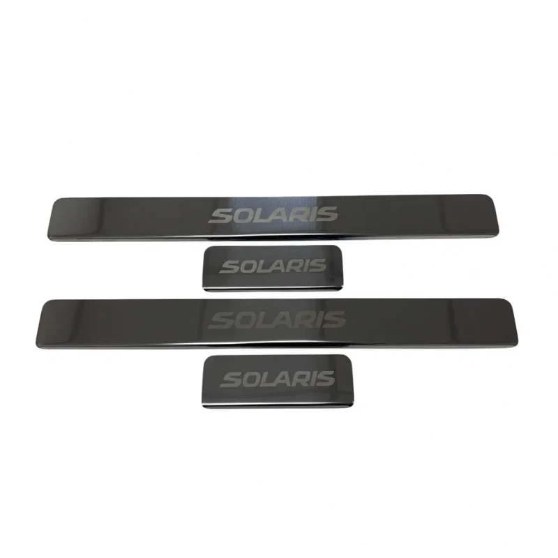 Накладки на пороги из нержавеющей стали 4шт. для Solaris KRX I Хром INOX INOX.SOLARIS.KRS.KRX.2024.ST