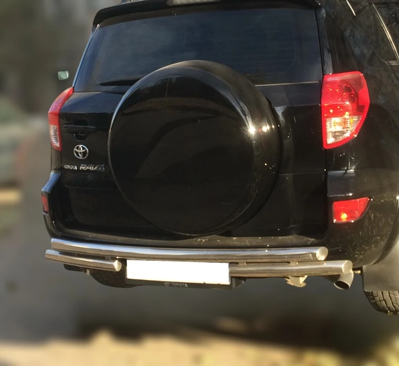 Защита заднего бампера двойная d60/60 мм для Toyota RAV4 III (XA30) Рестайлинг  Юко TRAV.10.16