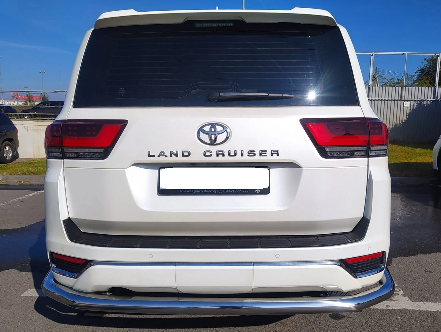 Защита заднего бампера угловая большая d76 мм для Toyota Land Cruiser 300 Series  Юко TLCU300.21.22