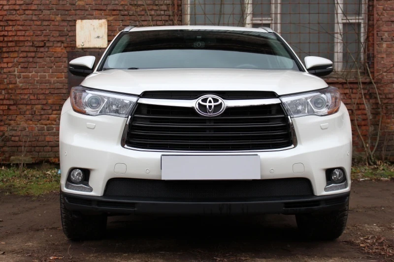 Защитная сетка радиатора для Toyota Highlander III (U50) Черный Стрелка 11 TOYHIG14.bot.black