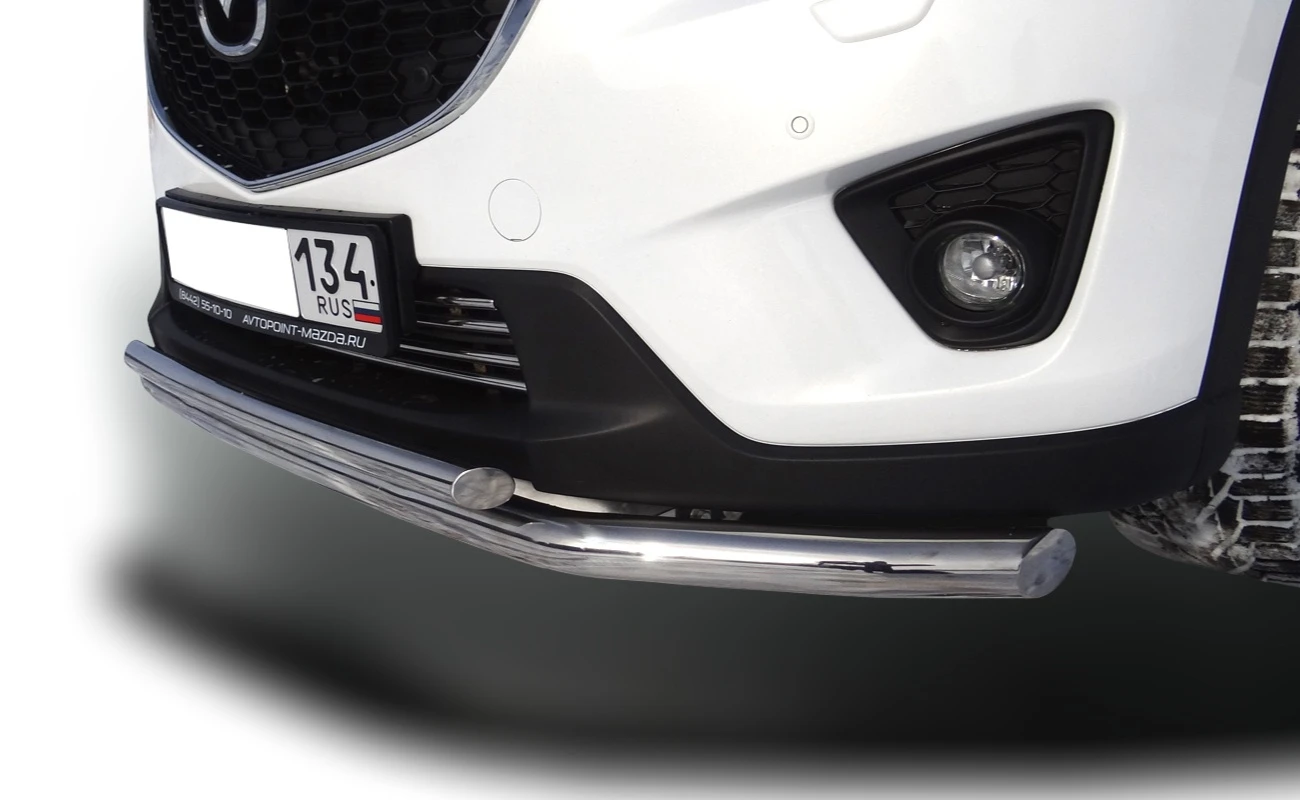 Защита переднего бампера двойная d60/42 мм для Mazda CX-5 I  Юко MCX5.13.03-1