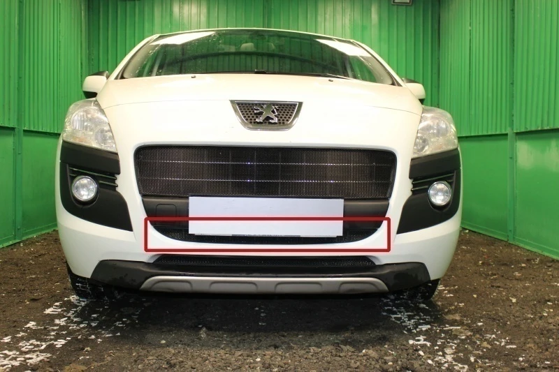 Защитная сетка радиатора центр для Peugeot 3008 I Черный Стрелка 11 PEU3008.mid.black