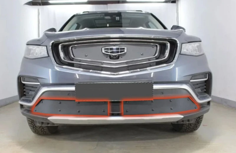 Зимняя заглушка радиатора к съемной сетке низ ( 2 части) для Geely Atlas Pro  Стрелка 11 GATP21.bot