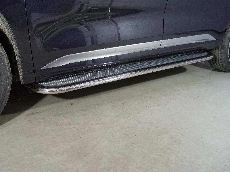 Пороги с площадкой (нерж. лист) 75х42 мм для EXEED VX I