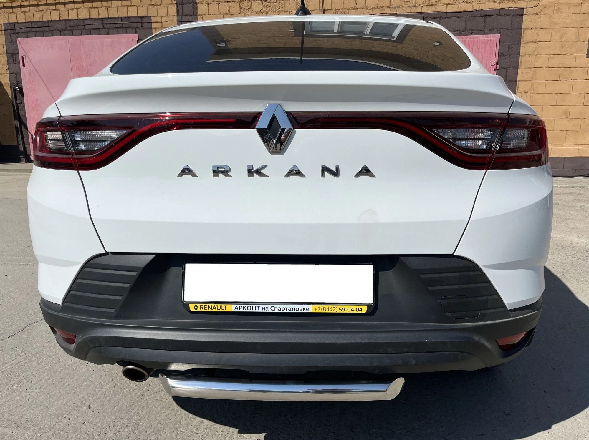 Защита заднего бампера d60 мм для Renault Arkana I  Юко RA.18.11