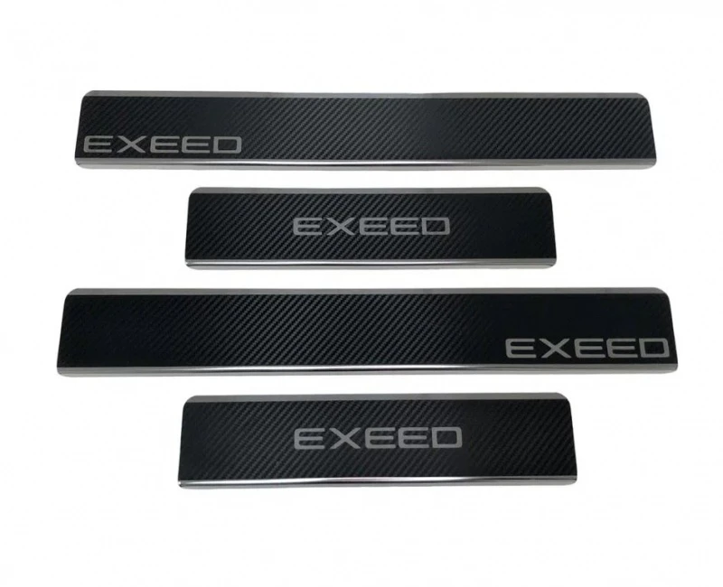Накладки на пороги нержавеющая сталь под карбон 4шт. для EXEED TXL I  INOX INOX.EXEED.TXL.2019.CARBON