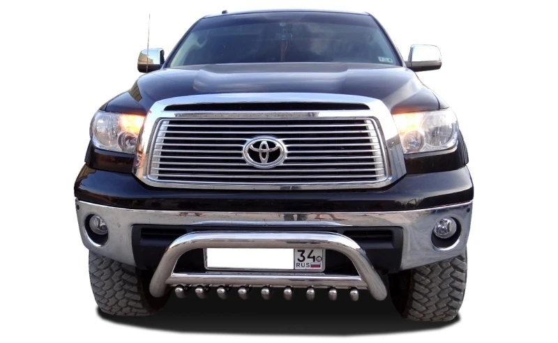 Защита переднего бампера скоба низкая+зубья d76/60/42 мм для Toyota Tundra II  Юко TT.07.76