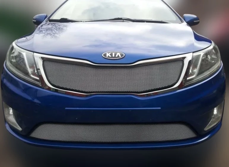 Комплект сеток chrome верх (Премиум) и низ для Kia Rio III