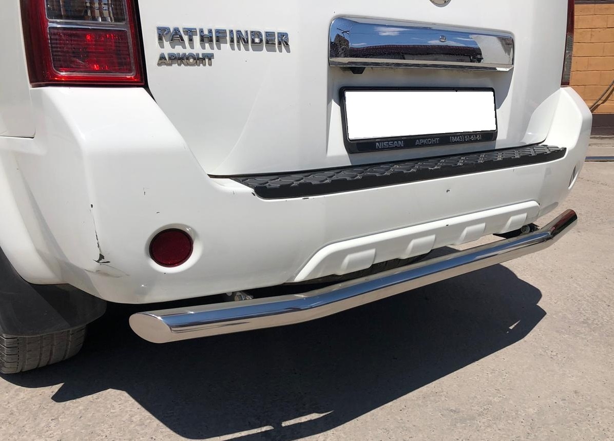 Защита заднего бампера d60 мм для Nissan Pathfinder III