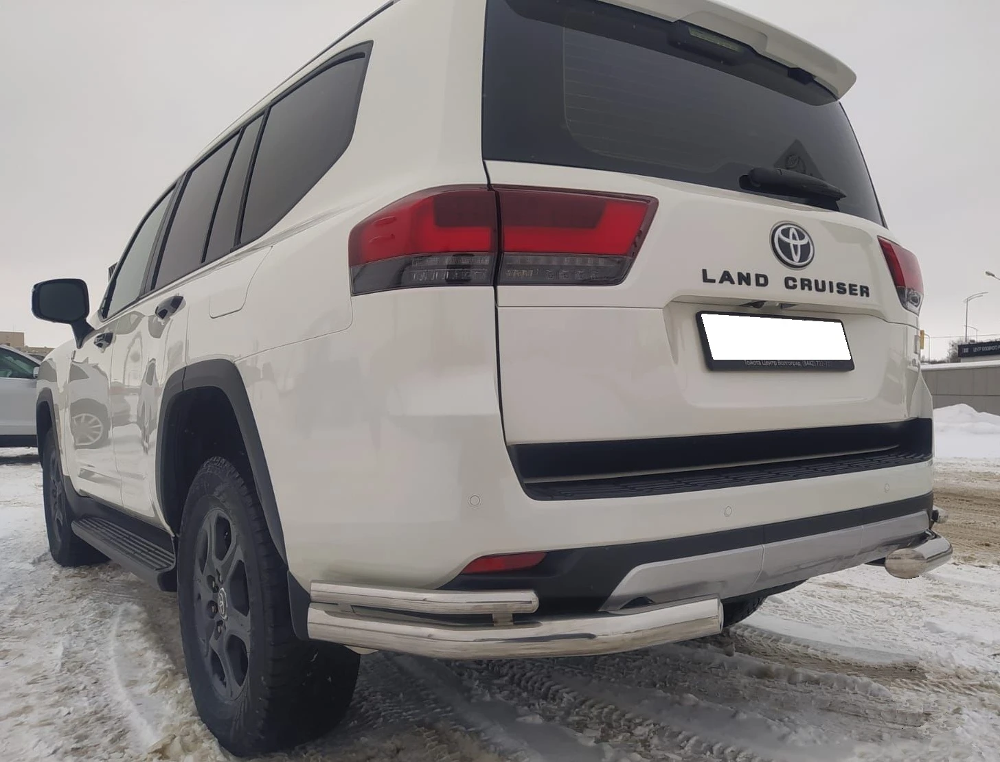 Защита заднего бампера угловая двойная d76/42 мм для Toyota Land Cruiser 300 Series  Юко TLCGRS300.21.20