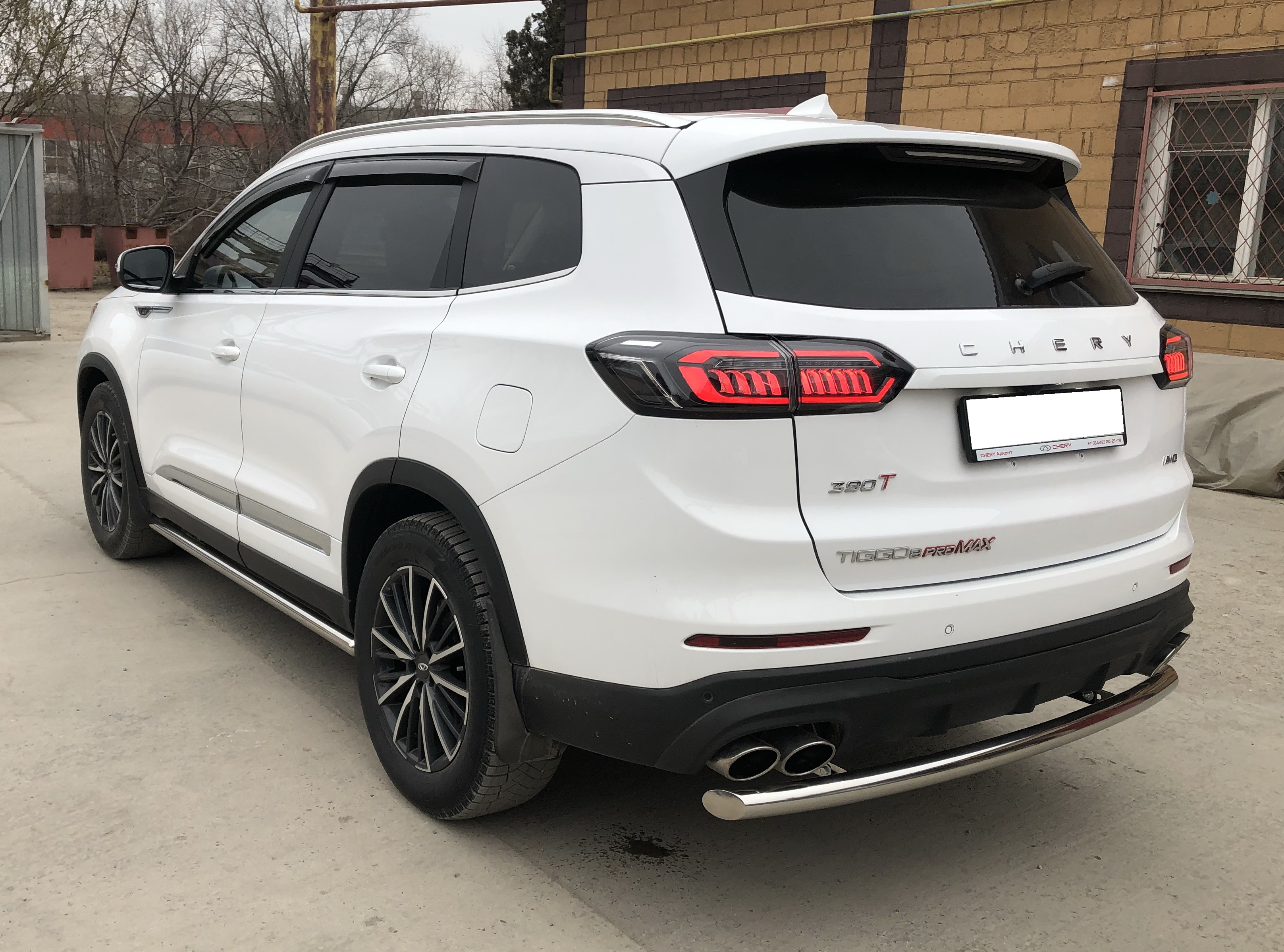 Защита заднего бампера d60 мм для Chery Tiggo 8 Pro Max I Рестайлинг