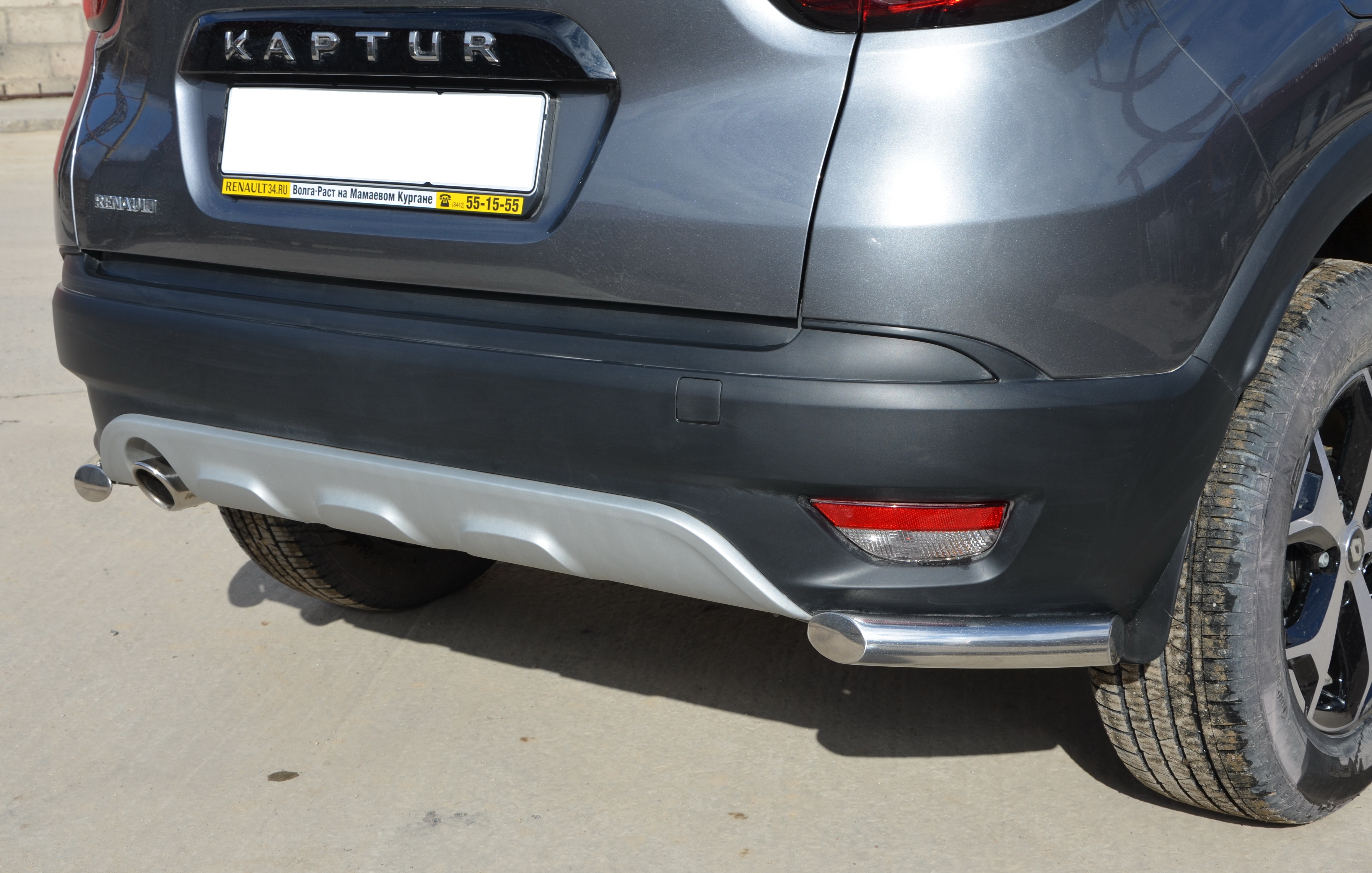 Защита заднего бампера угловая d53 мм для Renault Kaptur I