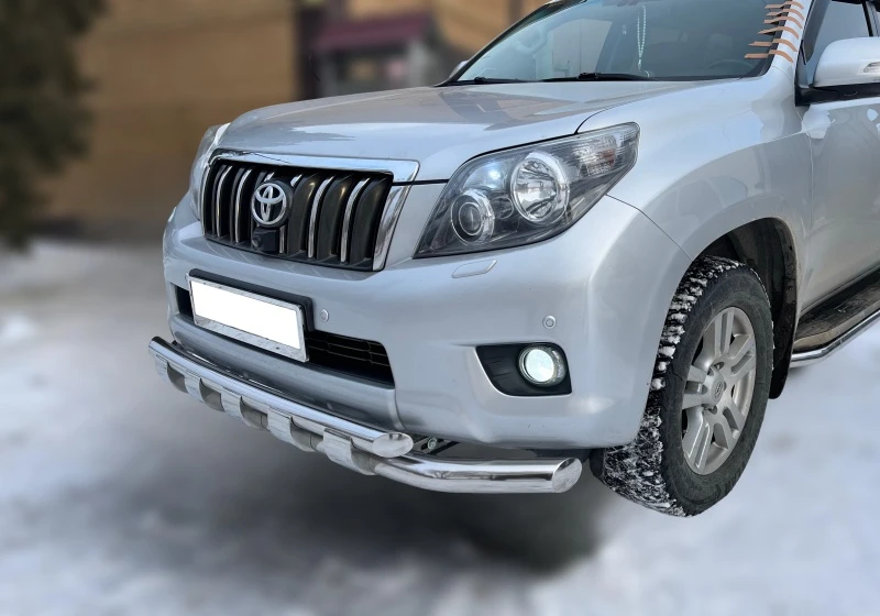 Защита переднего бампера двойная с перемычками d76/60 мм для Toyota Land Cruiser Prado 150 Series  Юко TLCP150.10.75