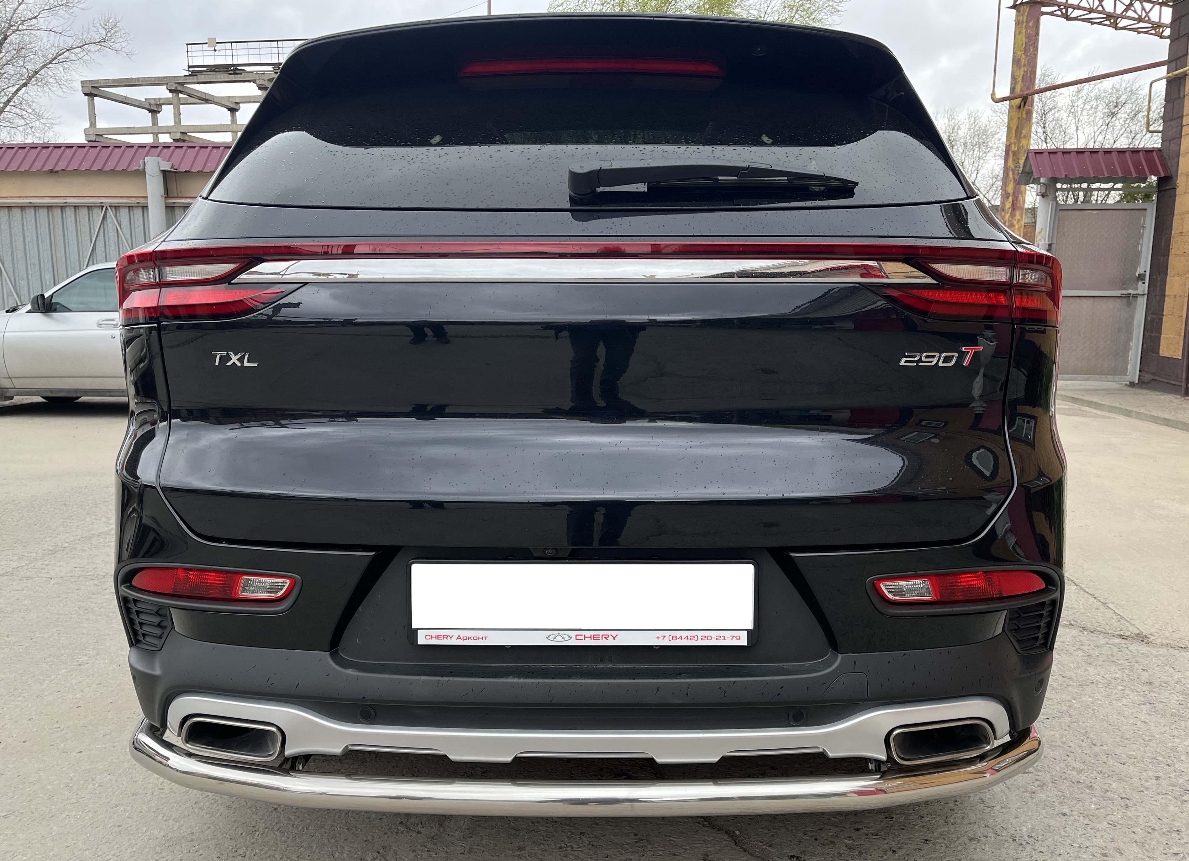 Защита заднего бампера угловая большая d53 мм для EXEED TXL I