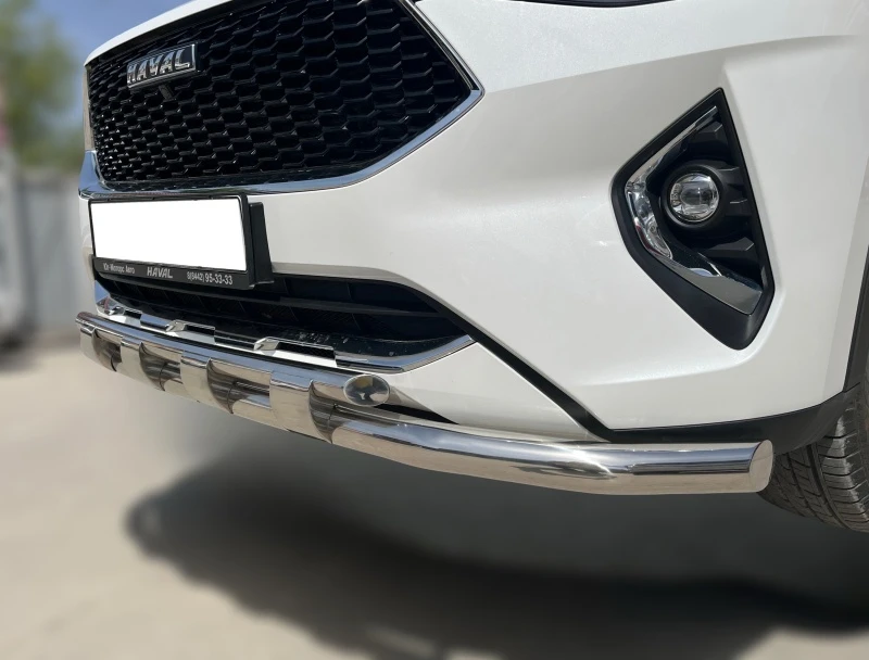 Защита переднего бампера с перемычками и подгибами d60/42 мм для Haval F7x I  Юко GWF7.19.75-1