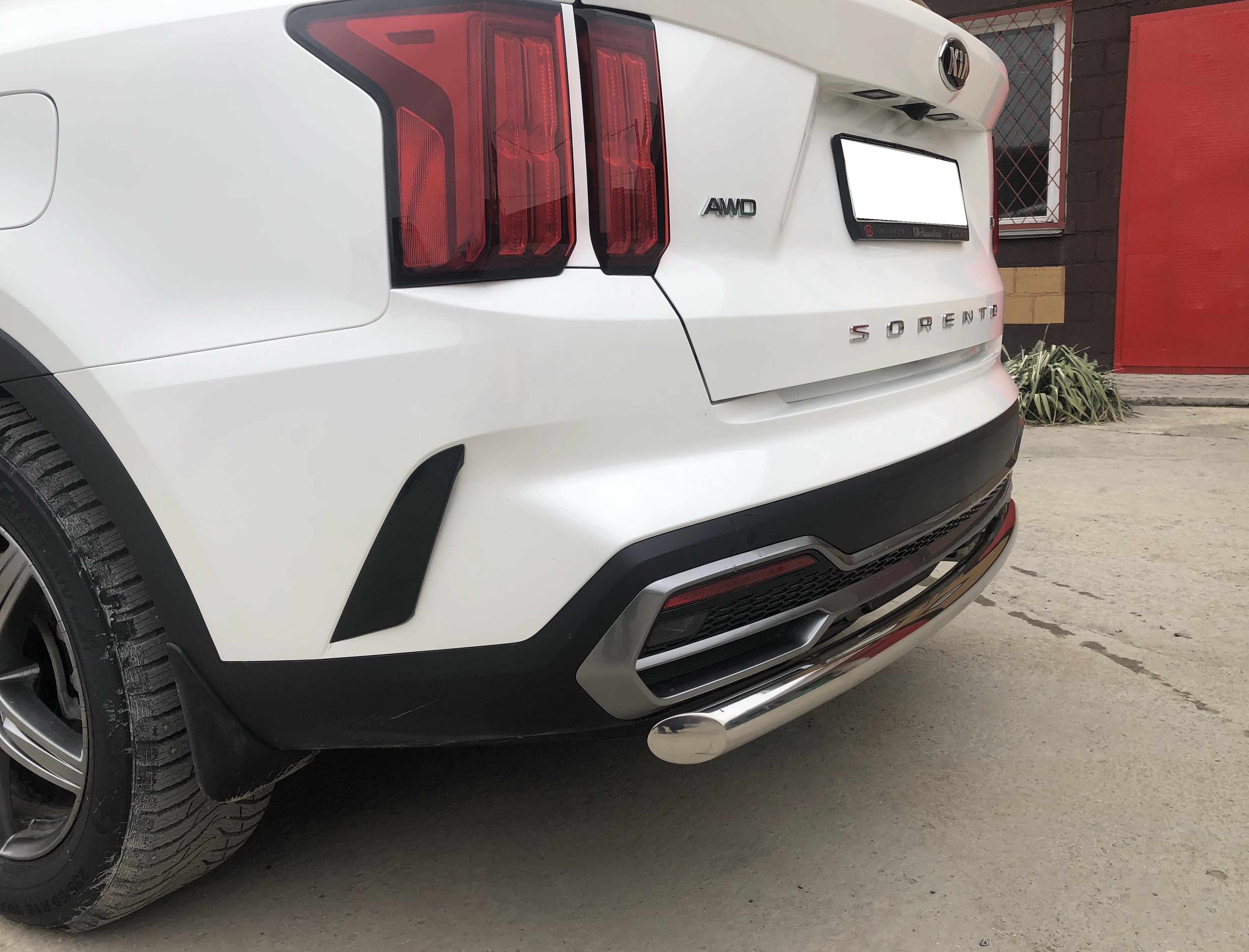 Защита заднего бампера d60 мм для Kia Sorento IV