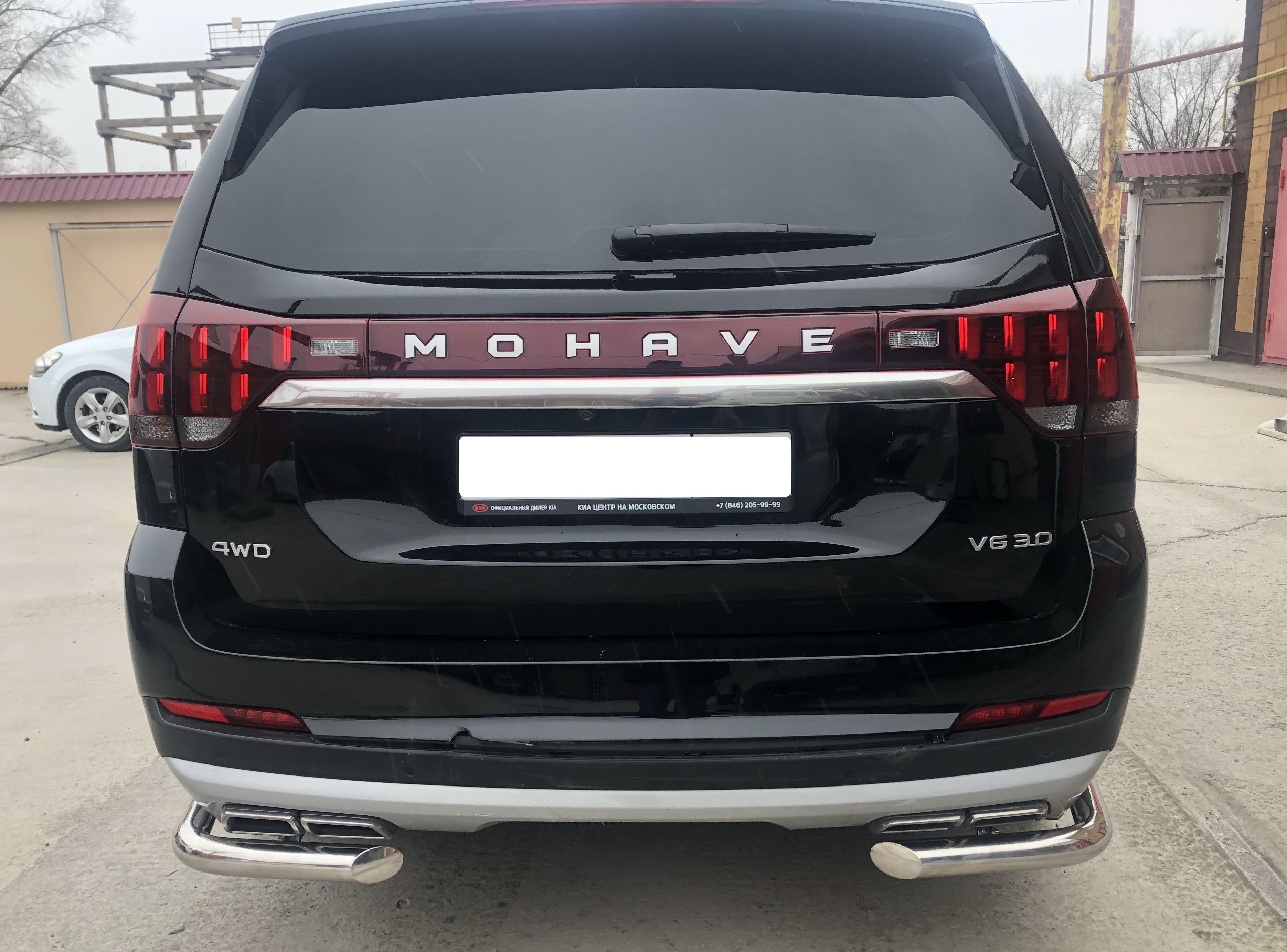 Защита заднего бампера угловая d60 мм для Kia Mohave I Рестайлинг 2