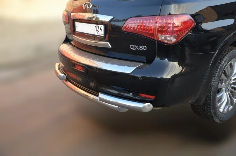 Защита заднего бампера d76 мм для Infiniti QX80 I Рестайлинг  Юко IQX.17.12-1